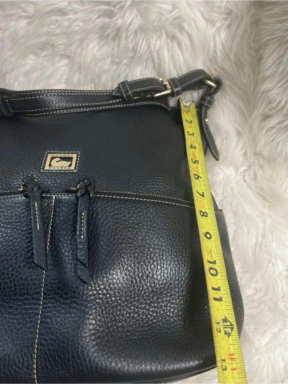Dooney & Bourke Black Pebble Leather Hobo bag,gold tone hardwares